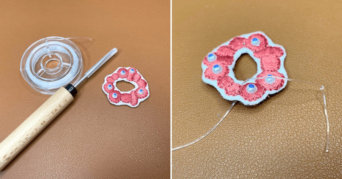 「ミャクミャク輪っか」の刺繍をしてみた