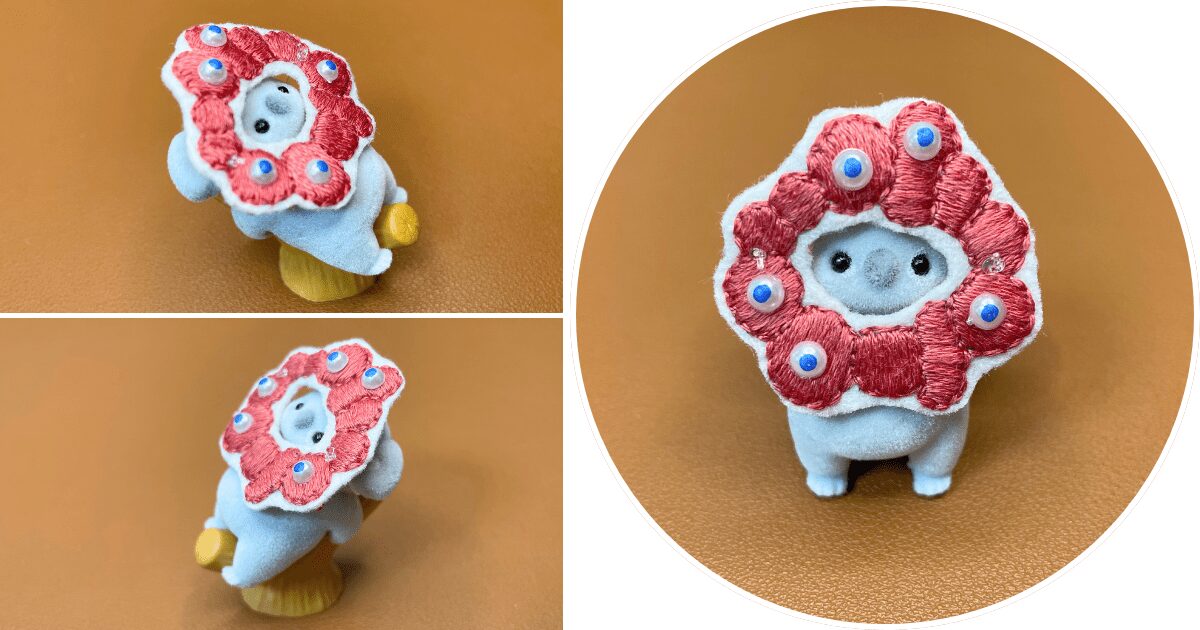 【完成】ミャクミャク輪っか刺繍