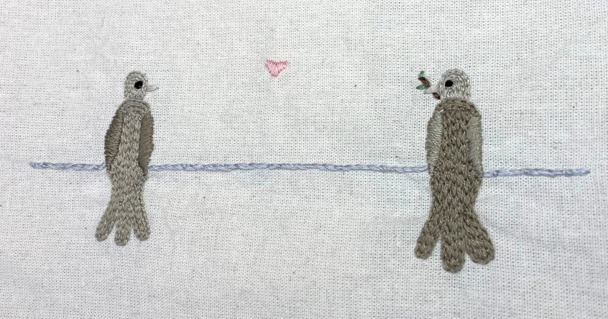 刺繍完成