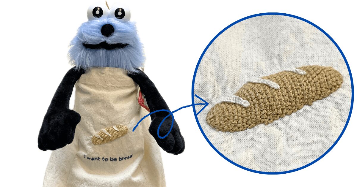 【立体刺繍】パン刺繍の様子