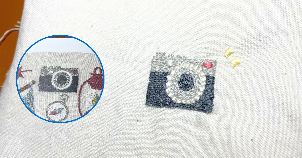 カメラ刺繍完成